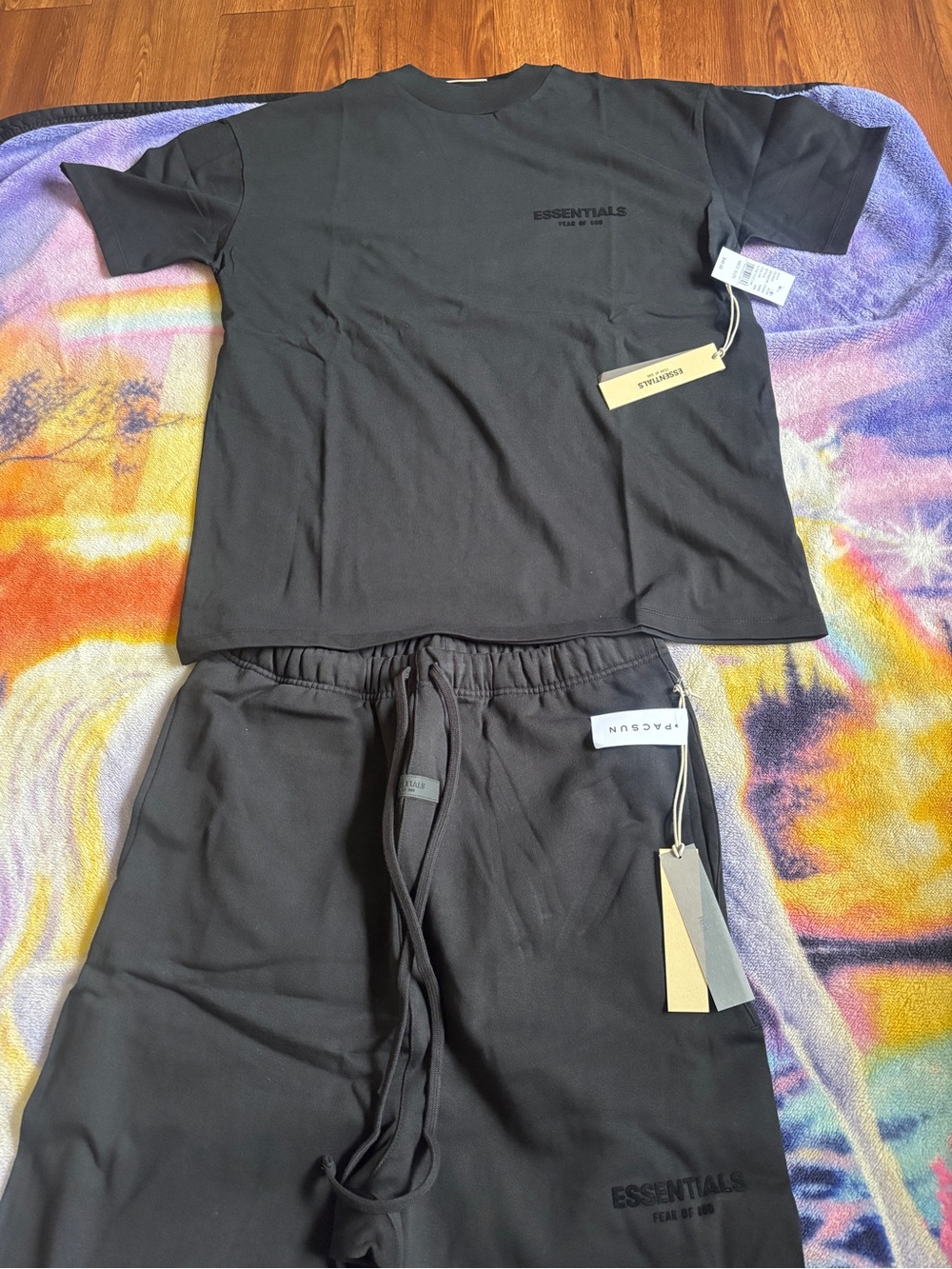 Essentials mens Black Sweatpants & Joggers Set